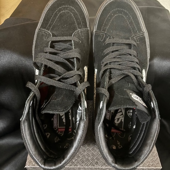 Vans * SK8-HI *Mens Black Doodle Popcush * Size 9.5 - Picture 5 of 7